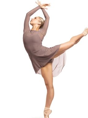 Eleve dancewear Everyday Dress Dramatic High-Low Truffle Mesh RTW